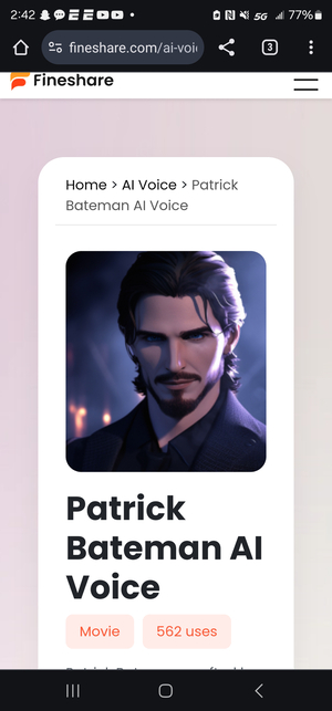 Patrick bateman AI cover generator