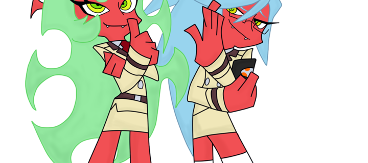 This is the Avatar Image for the Scanty & Kneesocks (Panty & Stocking ENG Dub) AI Voice and Text to Speech Generator