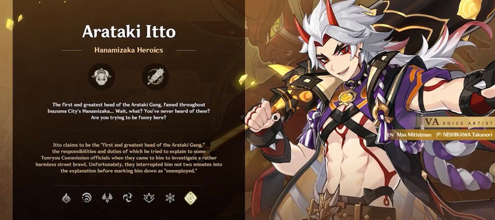 This is the Avatar Image for the Arataki Itto (Genshin Impact) (VA: Max Mittelman) AI Voice and Text to Speech Generator