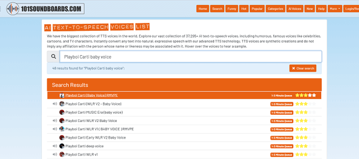 This is the Avatar Image for the Playboi Carti Early WLR Baby Voice AI Voice and Text to Speech Generator