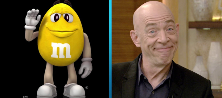 This is the Avatar Image for the Yellow M&M (J.K. Simmons) AI Voice and Text to Speech Generator
